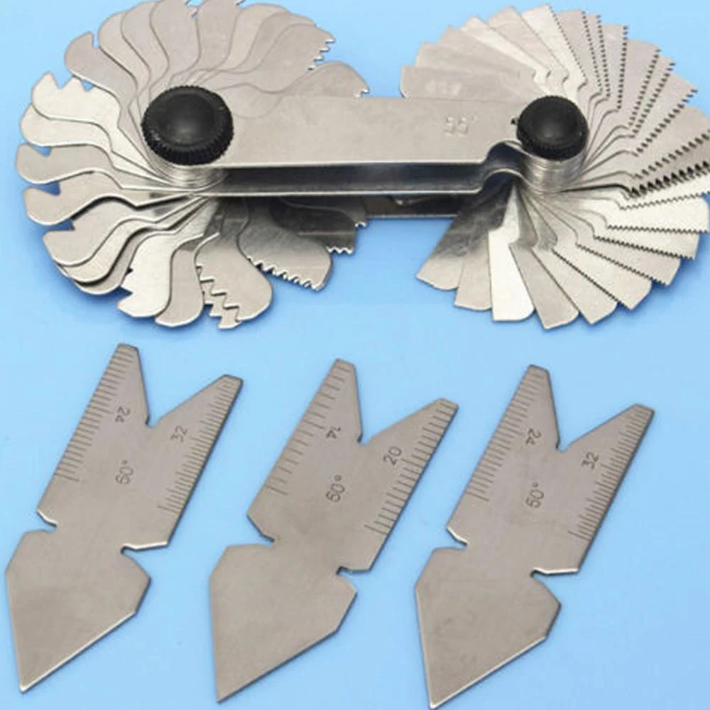 4pcs Screw Thread Pitch Cutting Gauge Tool Set Centre Gage 55 and 60 Degree Inch and Metric Measuring Gauging Lathe Tools