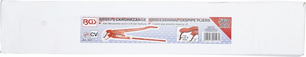 BGS 527 Eckrohrzange 2" 3-Punkt-Haftung