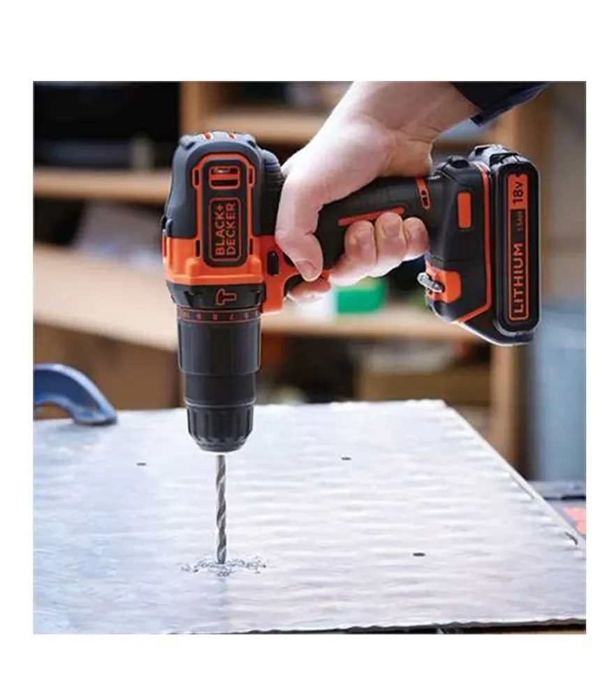 Black+Decker BDCHD18K 18V Hammerbohrer + Ladegerät + 1 Akku