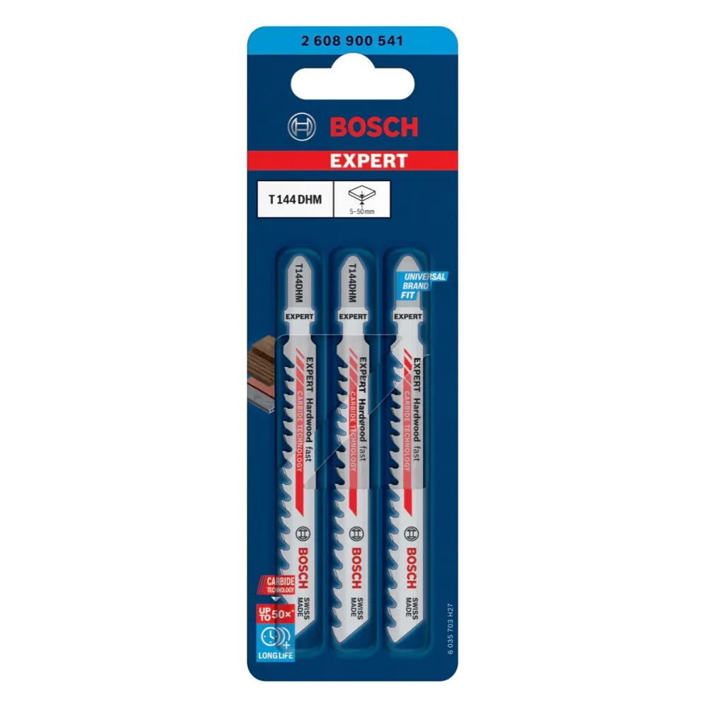 Bosch Expert T 144 DHM Hardwood Fast Stichsägeblatt Set 3 tlg. ( 2608900541 ) Carbide Technology Bosch Professional