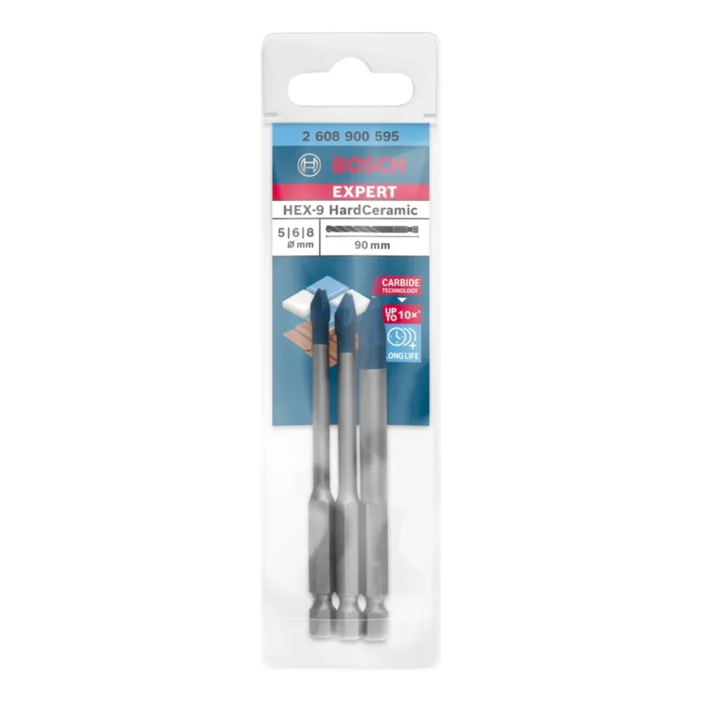 Bosch EXPERT HardCeramic HEX-9 Bohrer Set 5,0 - 8,0 x 90 mm 3 tlg. ( 2608900595 ) Carbide Technology Bosch Professional