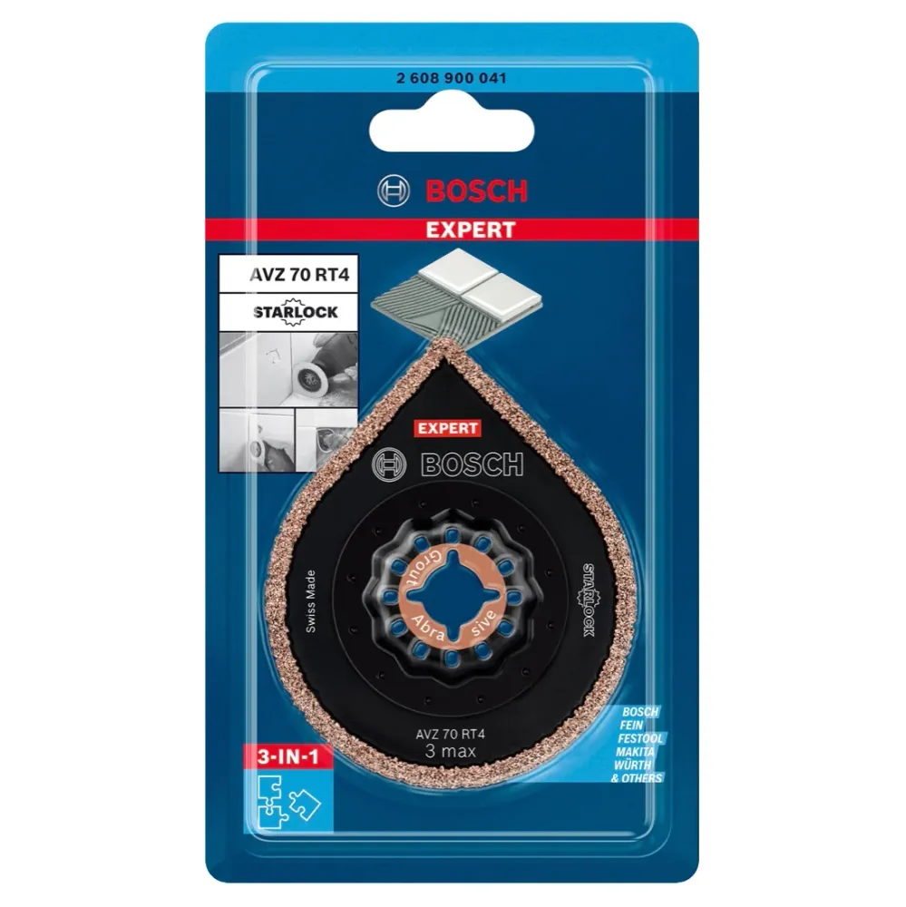 Bosch EXPERT 3 Max AVZ 70 RT4 Mörtelentferner Starlock 87 x 70 mm 1 Stk. ( 2608900041 ) für Mörtel Carbide - Nachfolger vo...