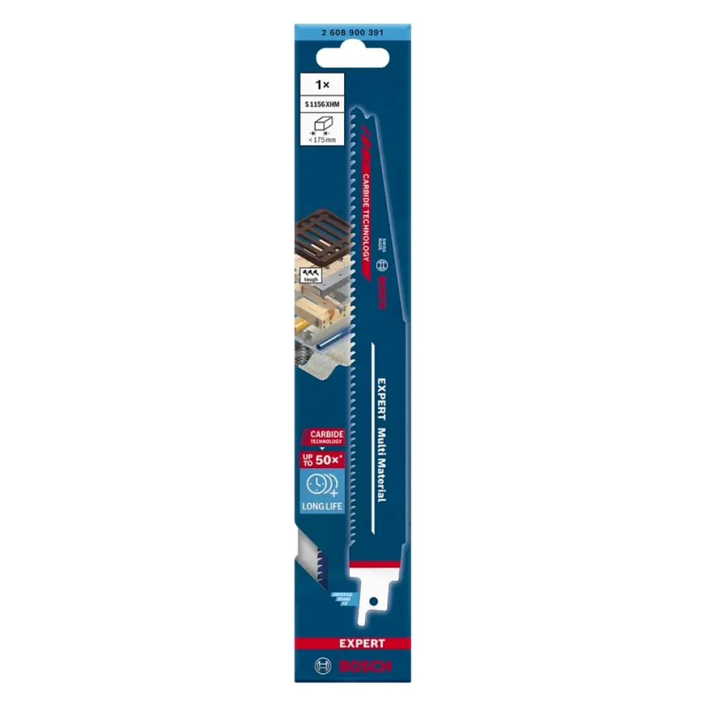 Bosch EXPERT Multi Material S 1156 XHM Säbelsägeblatt 225 mm 1 Stk. ( 2608900391 ) Carbide Technology Bosch Professional