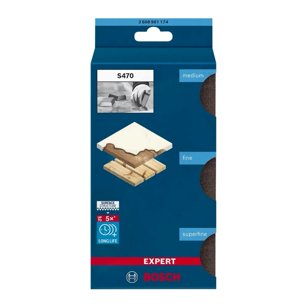 Bosch Expert S470 Combi Block Set 3 tlg. 69 x 97 x 26 mm ( 2608901174 ) Mittel / Fein / Superfein Bosch Professional