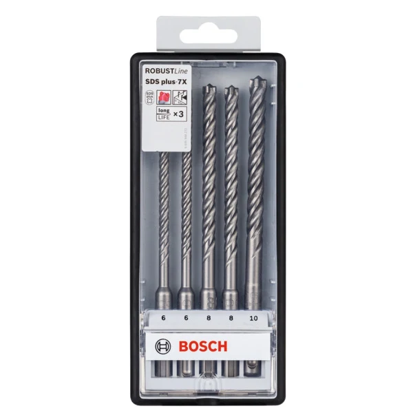 Brillux Hammerbohrer-Set SDS-plus-7X 5-teilig, 6/6/8/8/10 mm
