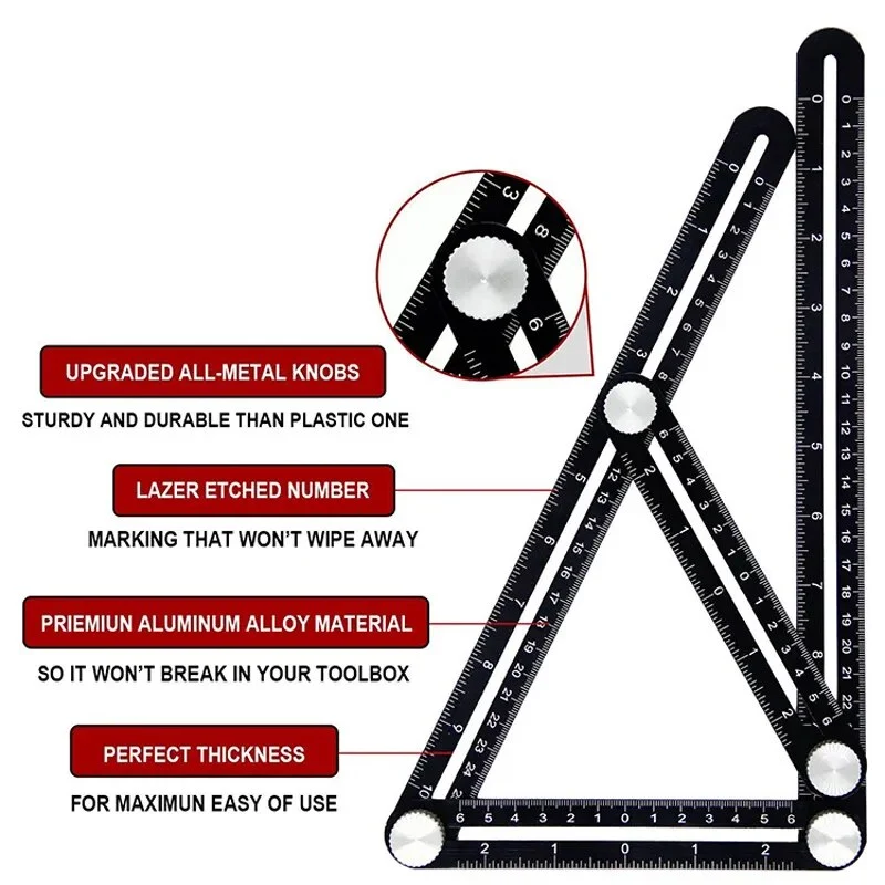 Construction Tools Multi Winkelmessung Lineal Aluminium Folding Positionierung