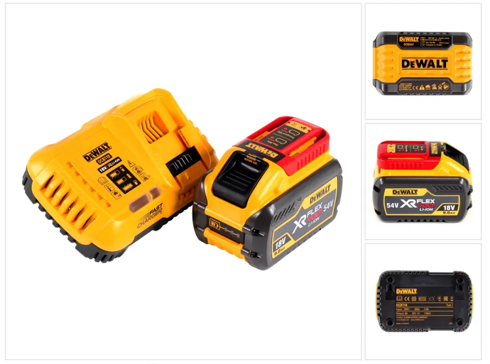 DeWalt DCB 118 X1 FlexVolt 54 V / 18 V Starter Set + 1x Akku 9,0 Ah