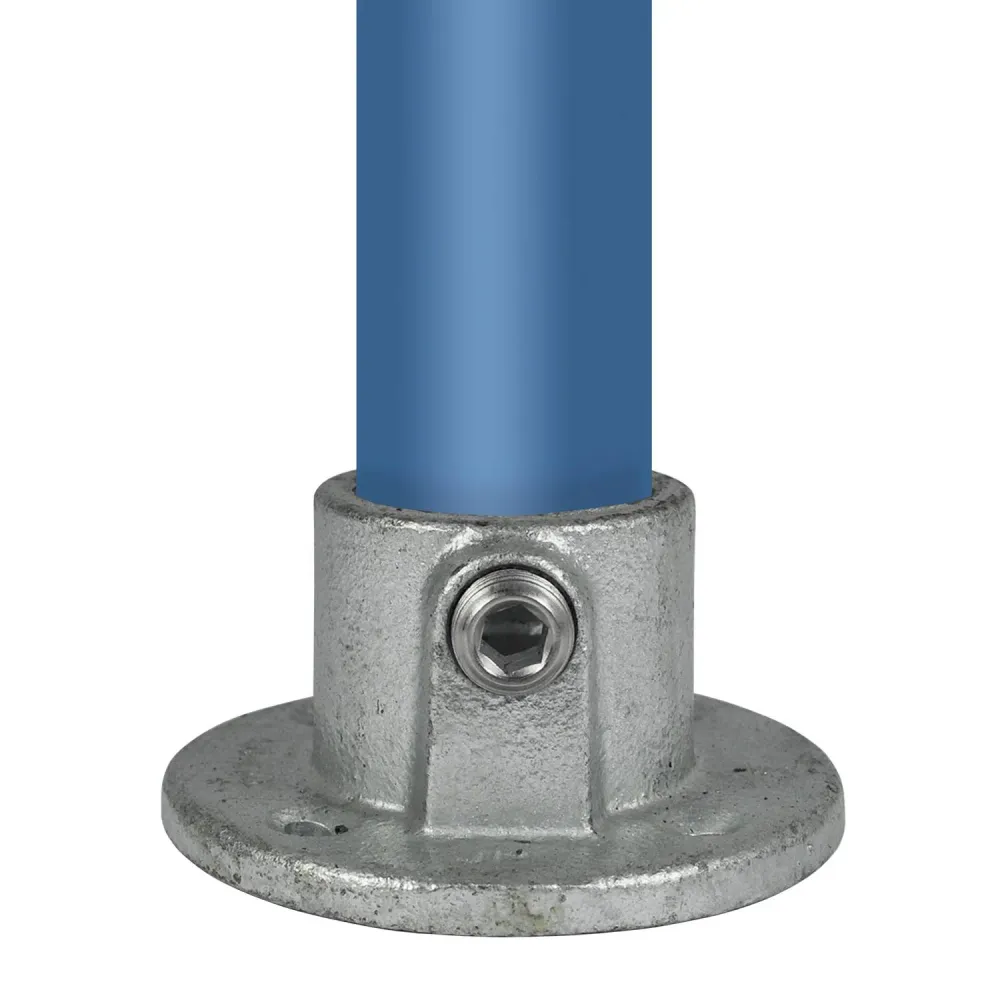 Fußplatte rund – Ø 48,3 mm – Flansch für Boden- oder Wandmontage