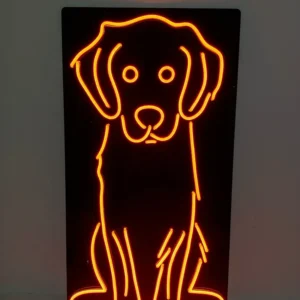 "Goldener Hund" Neonschrift (Lagerbestand: 1 Einheiten)