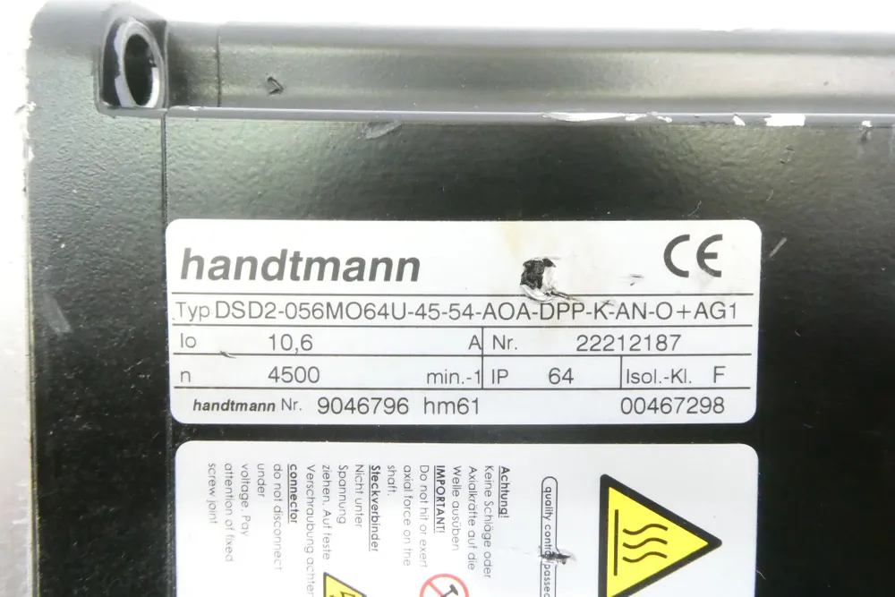 HANDTMANN DSD2-056MO64U-45-54-AOA-DPP-K--O+AG1 + PLQE080 SERVOMOTOR