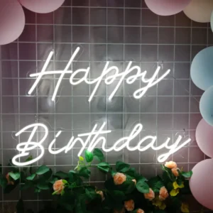 "Happy Birthday" Neonschrift (Lagerbestand: 3 Einheiten)