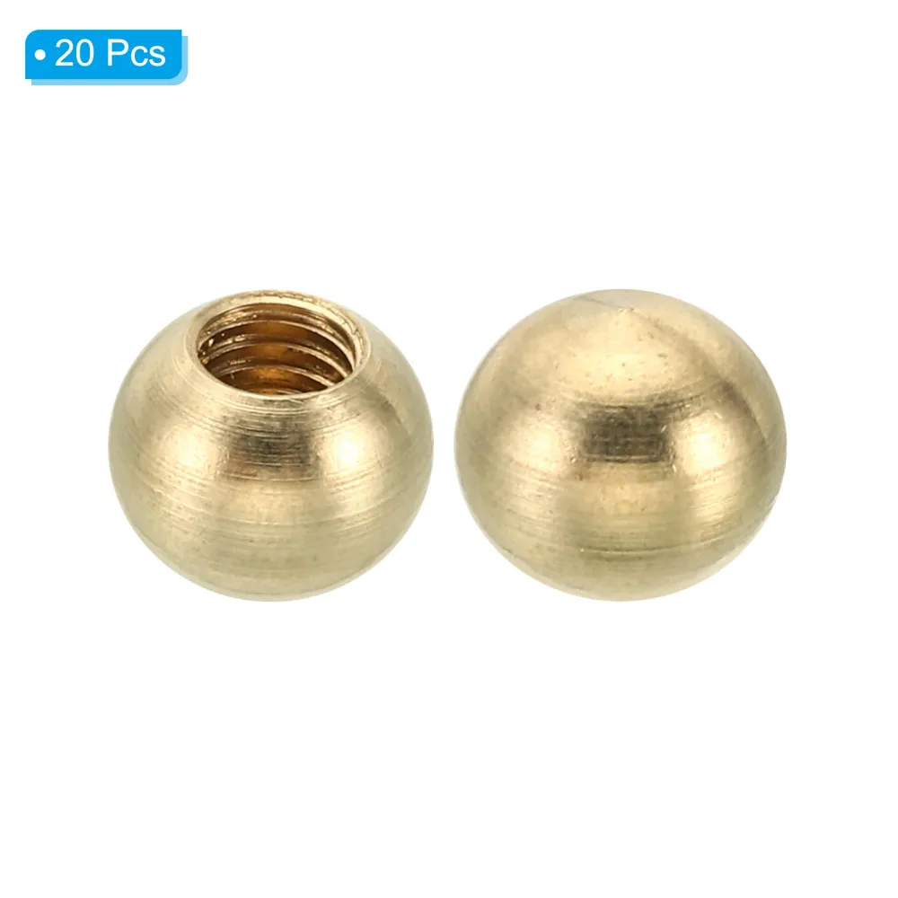 20pcs M6*1 Thread Cap Nuts Knob Brass Ball Lamp Decoration Screw Caps Nut Harfington