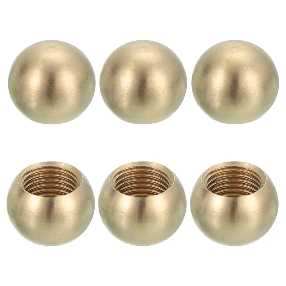 M10x15mm Thread Cap Nuts Knob, 6pcs Brass Ball Lamp Decoration Screw Caps Nut Harfington