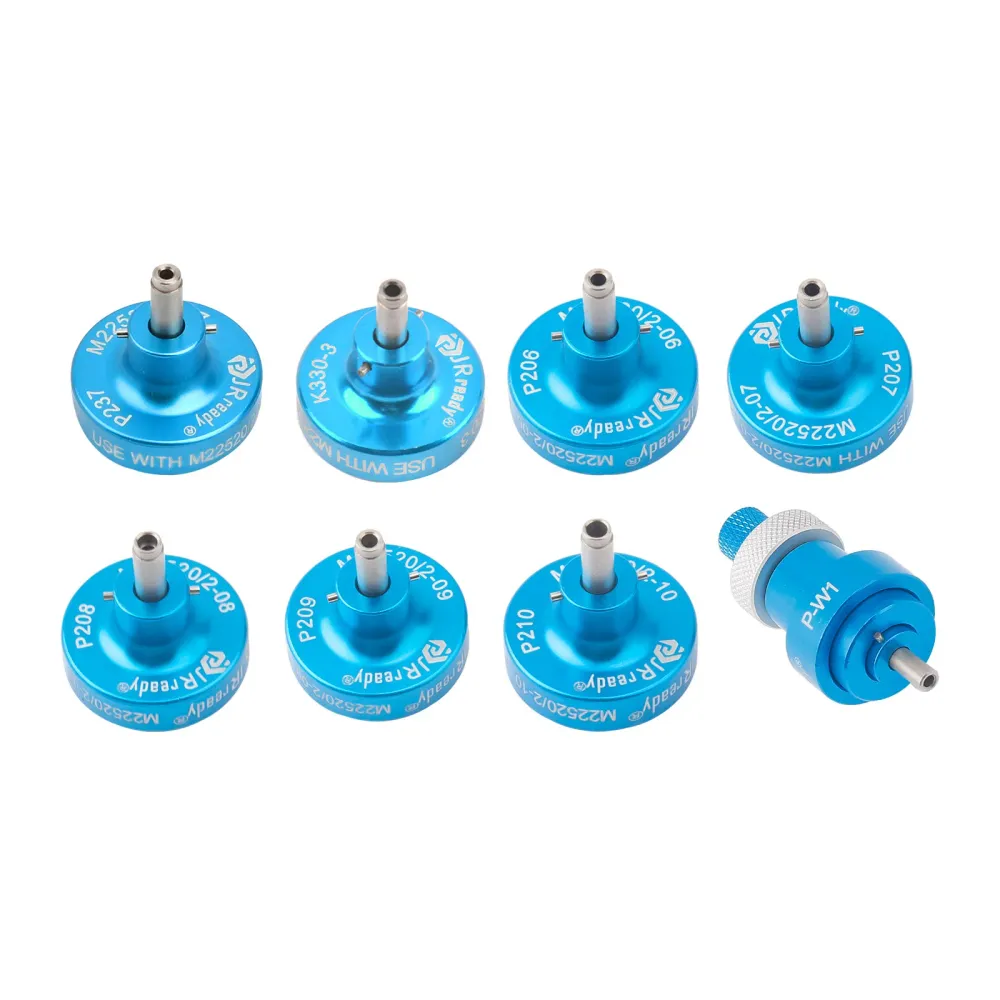 JRready ST5114-1 Positionierer-Kit: 7 Positionierer & P-W1 Universal-Positionierer für Crimpwerkzeug M22520/2-01 JRrea...
