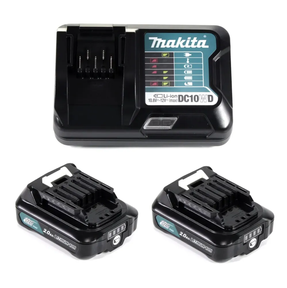 Makita Power Source Kit 12V mit 2x BL1021B Akku 2,0Ah + DC10WD Ladegerät