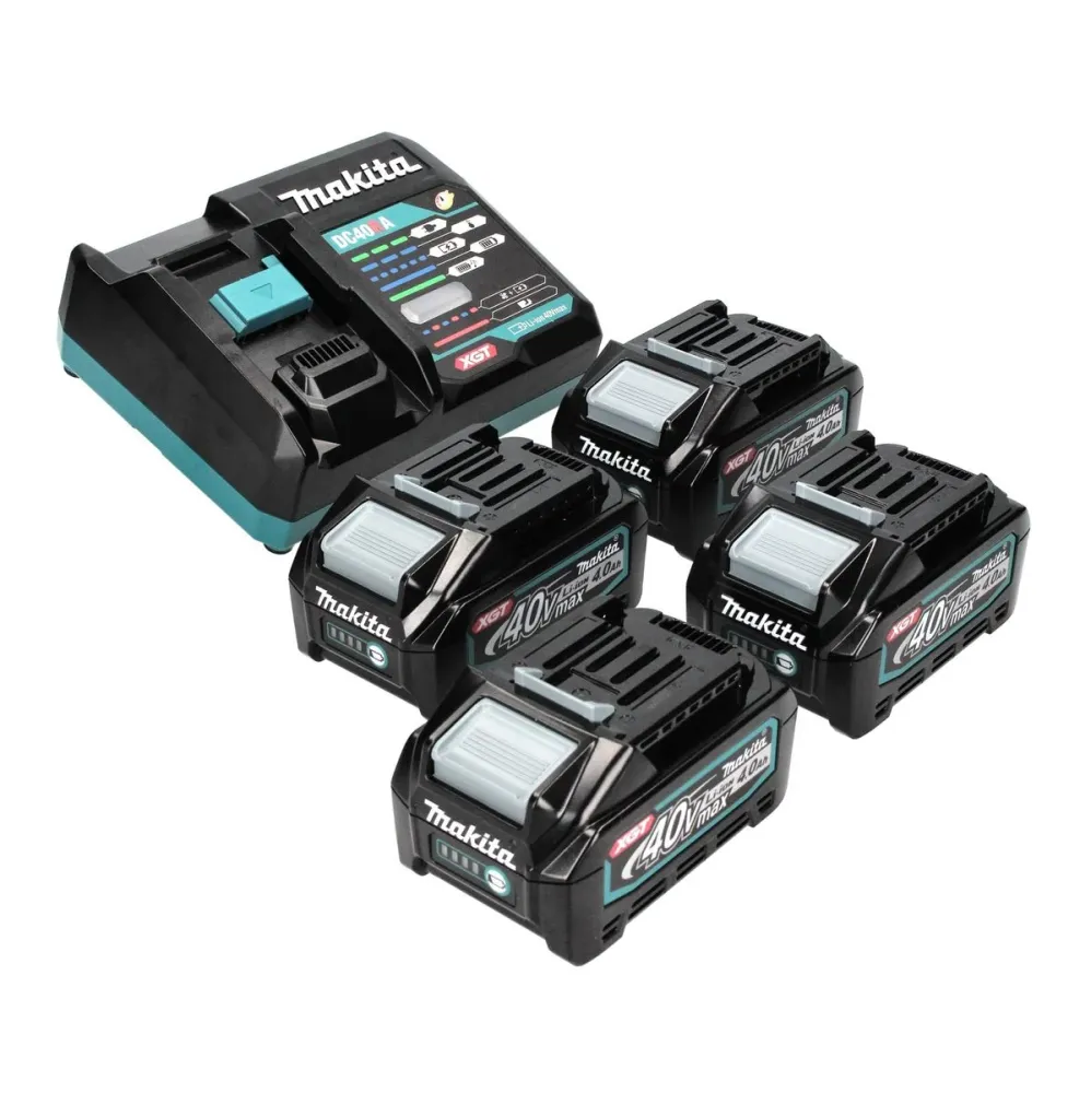 Makita Power Source Kit 40 V max. mit 4x BL 4040 Akku 4,0 Ah XGT ( 4x 191B26-6 ) + DC 40 RA Schnell Ladegerät XGT LXT ( 19...