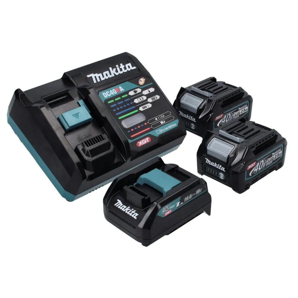 Makita Power Source Kit 40 V max. mit 2x BL 4025 Akku 2.5 Ah ( 2x 191B36-3 ) + DC 40 RA Schnell Ladegerät ( 191E07-8 ) + A...