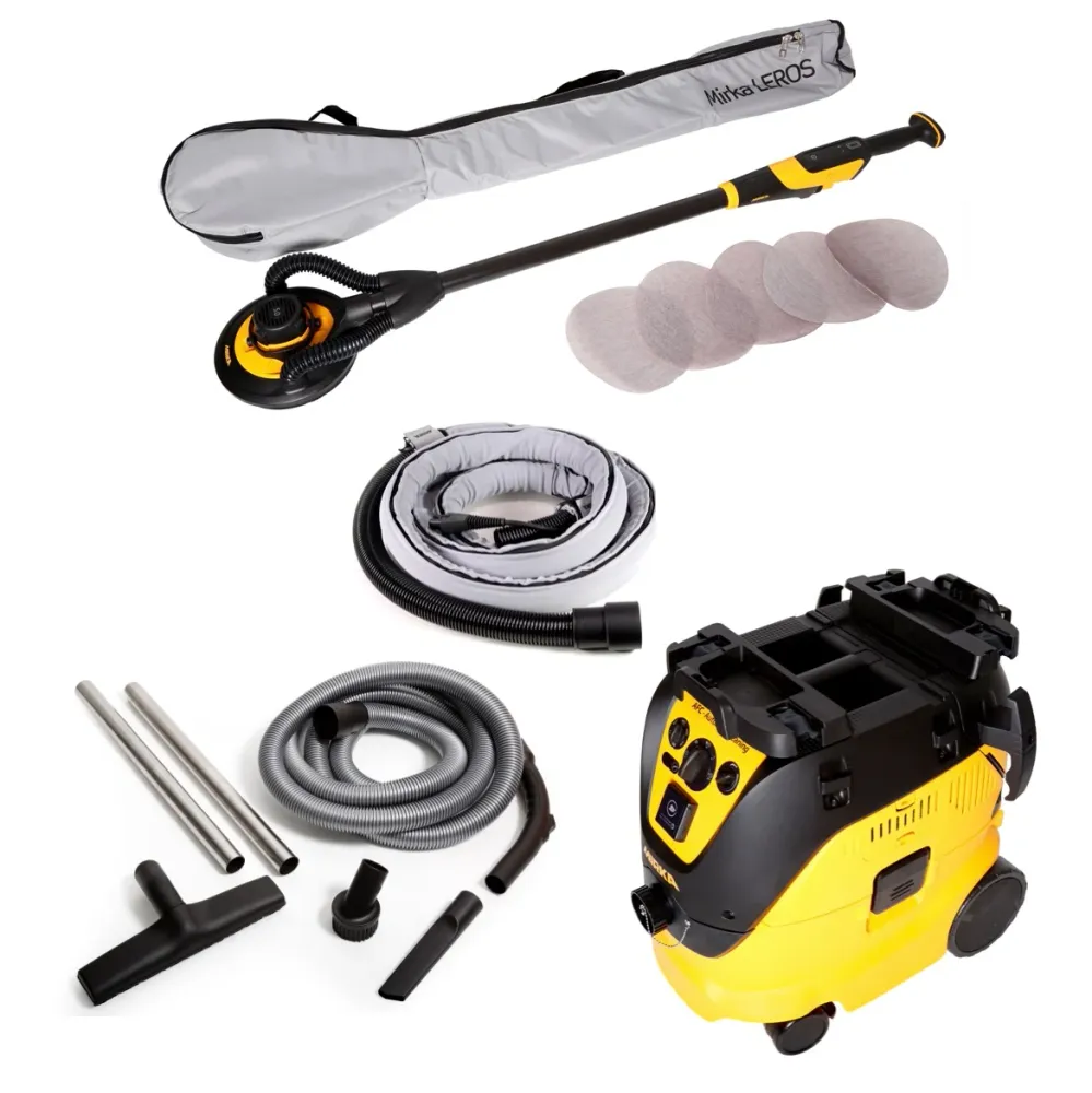 Mirka LEROS System M AFC 1230 PRO Aktion Set ( KIT1904CDMDE ) LEROS 950 CV Wand- und Deckenschleifer + Industrie Staubsaug...