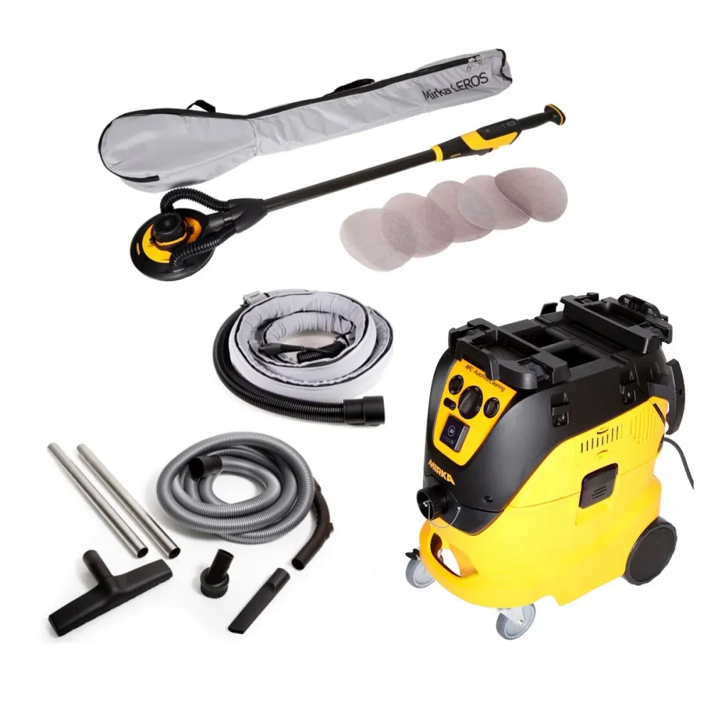 Mirka Leros System M AFC 1242 PRO Aktion Set KIT1904CDMDE + Wand- und Deckenschleifer + Industrie Staubsauger + 125x Schle...