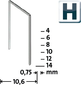 NOVUS Feindrahtklammer H Typ 37 B.10,6 mm ( 4000813900 )