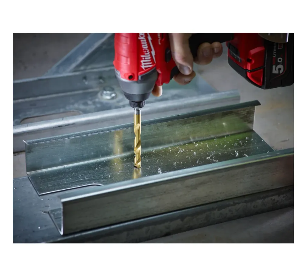 Satz mit 10 SHOCKWAVE HSS-G TIN RED HEX Milwaukee HSS-G TIN BITS