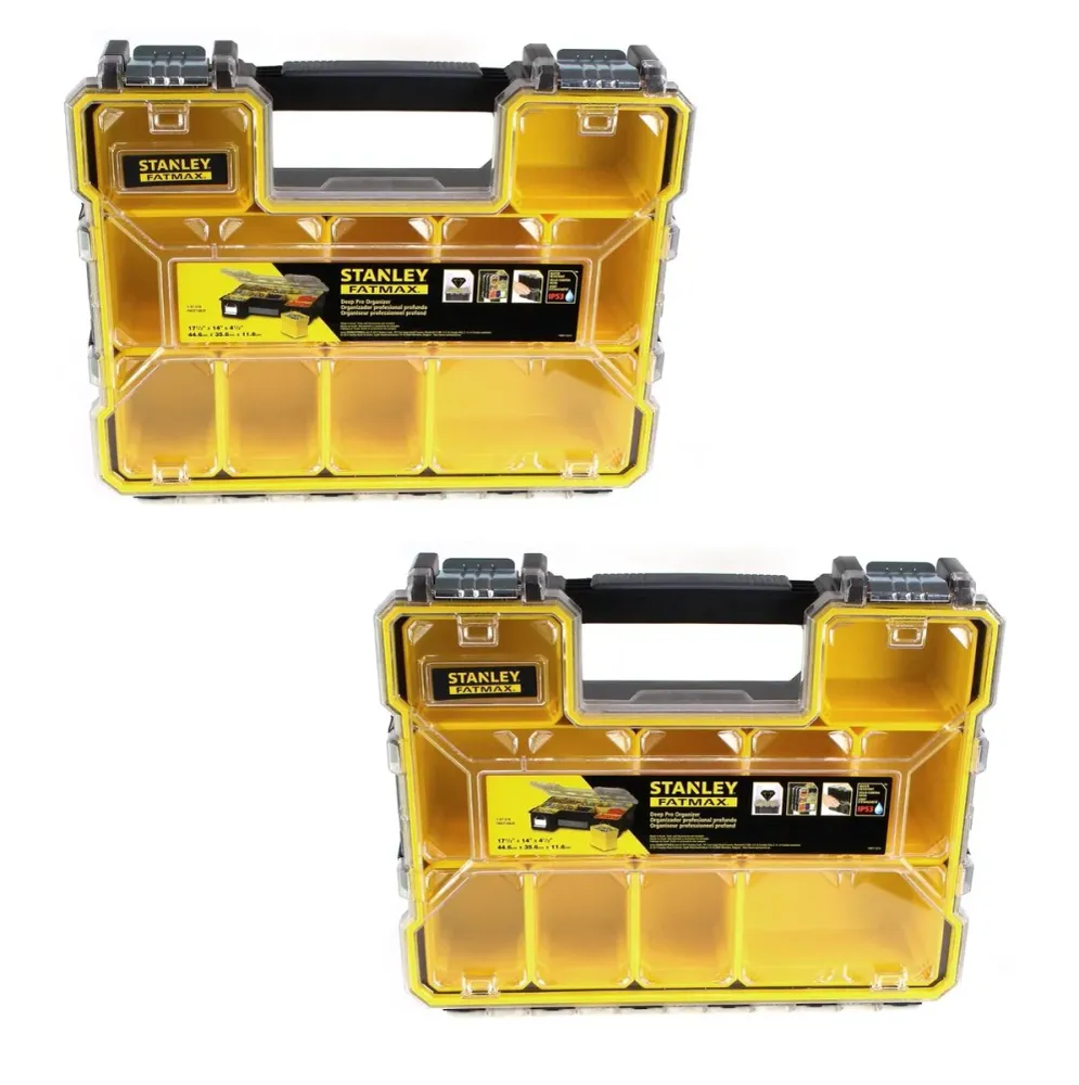Stanley Profi Organizer FATMAX Set mit tiefen Fächern ( 2x 1-97-518 ) Wasserdicht IP 53 mit Metallschliessen