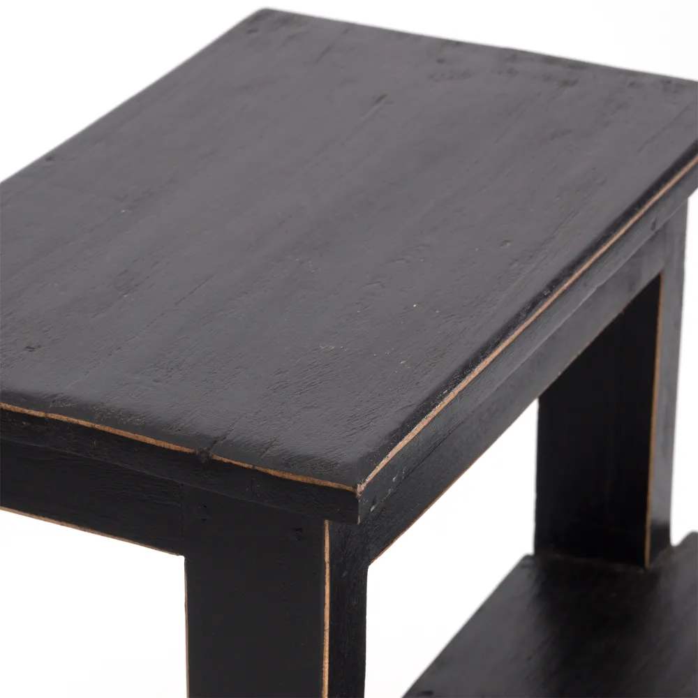 TRITTLEITER "STEP" 46x37 cm Recycling Holz | Farbe: 09 voodoo - schwarz