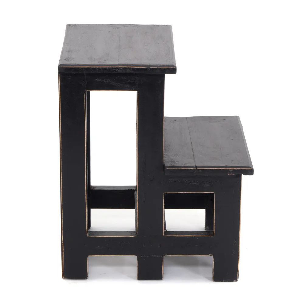 TRITTLEITER "STEP" 46x37 cm Recycling Holz | Farbe: 09 voodoo - schwarz