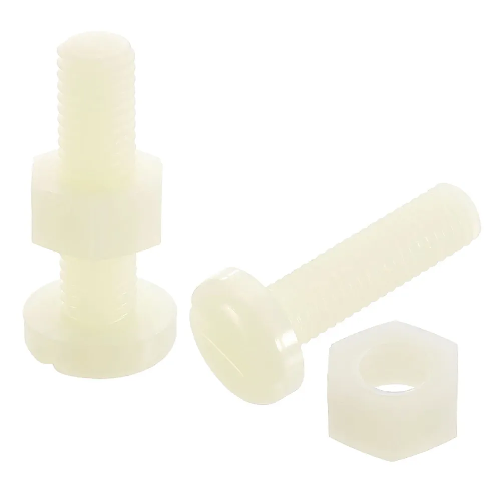 Uxcell 40Set Nylon Screw Nut Assortment, M8-1.25x30mm Slotted Pan Head Screws & M8 Nuts