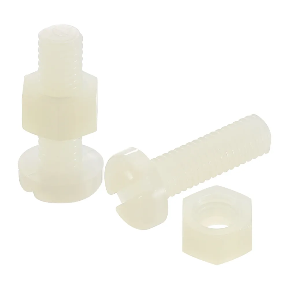 Uxcell 40Sets Nylon Screw Nut Assortment, M5-0.8x16mm Slotted Pan Head Screws & M5 Nuts