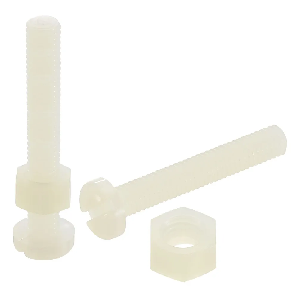 Uxcell 40Sets Nylon Screw Nut Assortment, M5-0.8x30mm Slotted Pan Head Screws & M5 Nuts
