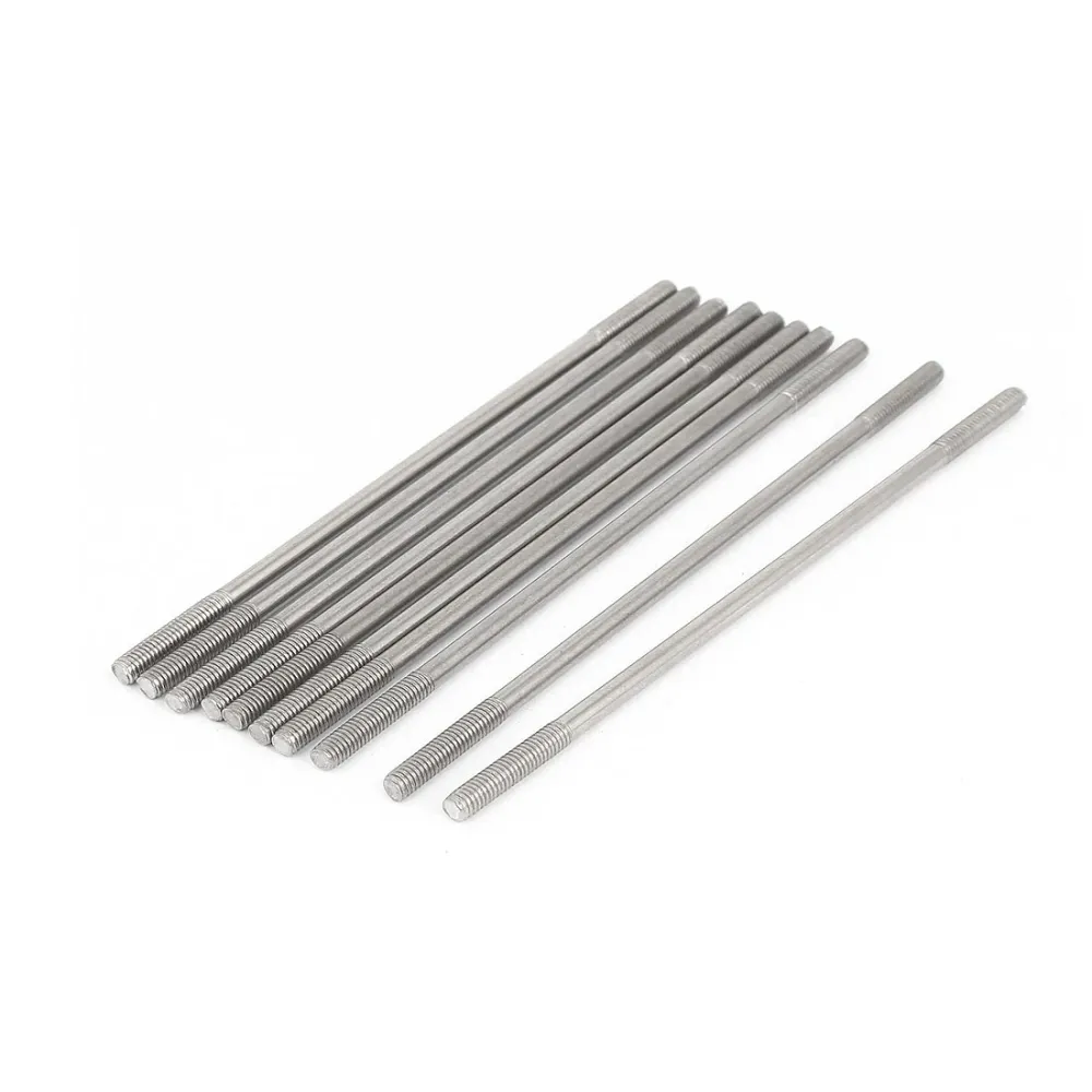Uxcell M4x110mm 304 Stainless Steel Double End Threaded Stud Screw Bolt 10pcs