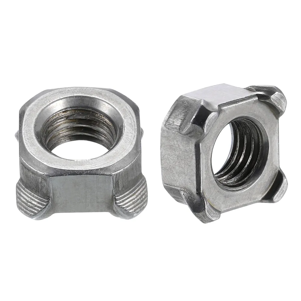 Uxcell Weld Nuts, M10 Square UNC Carbon Steel Machine Screw Gray 100Pcs