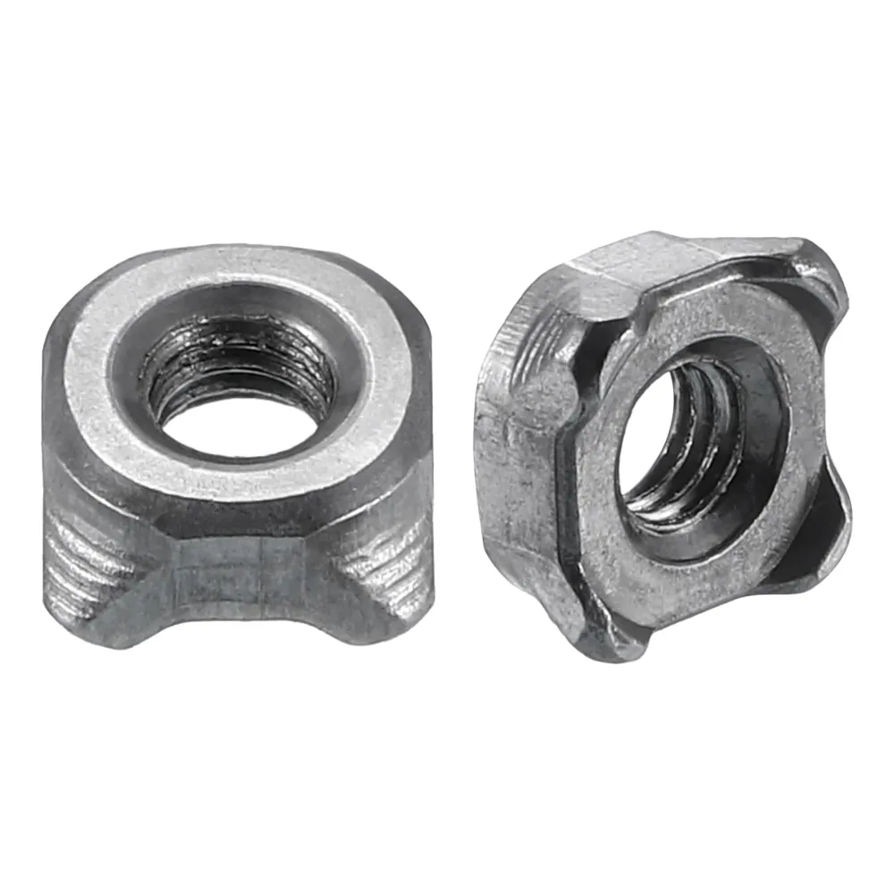 Uxcell Weld Nuts, M4 Square UNC Carbon Steel Machine Screw Gray 100Pcs