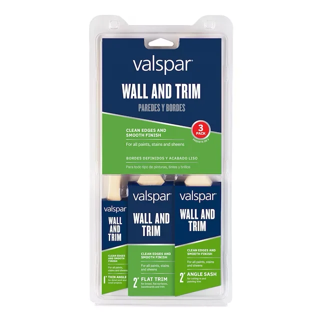 Valspar 3er-Pack wiederverwendbare flache und abgewinkelte Polyester-Pinsel mehreren Größen (Pinselset)
