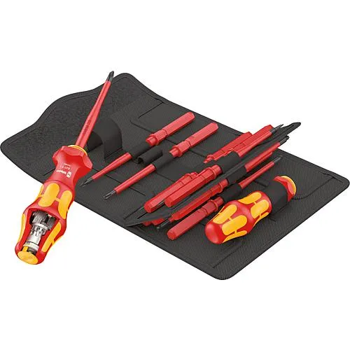 VDE-Schraubendreher-Set Kraftform Kompakt, Schlitz, PlusMinus, Torx®, Innenvierkant, 16-teilig
