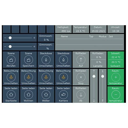 VisuControl Pro Software Touchpanel