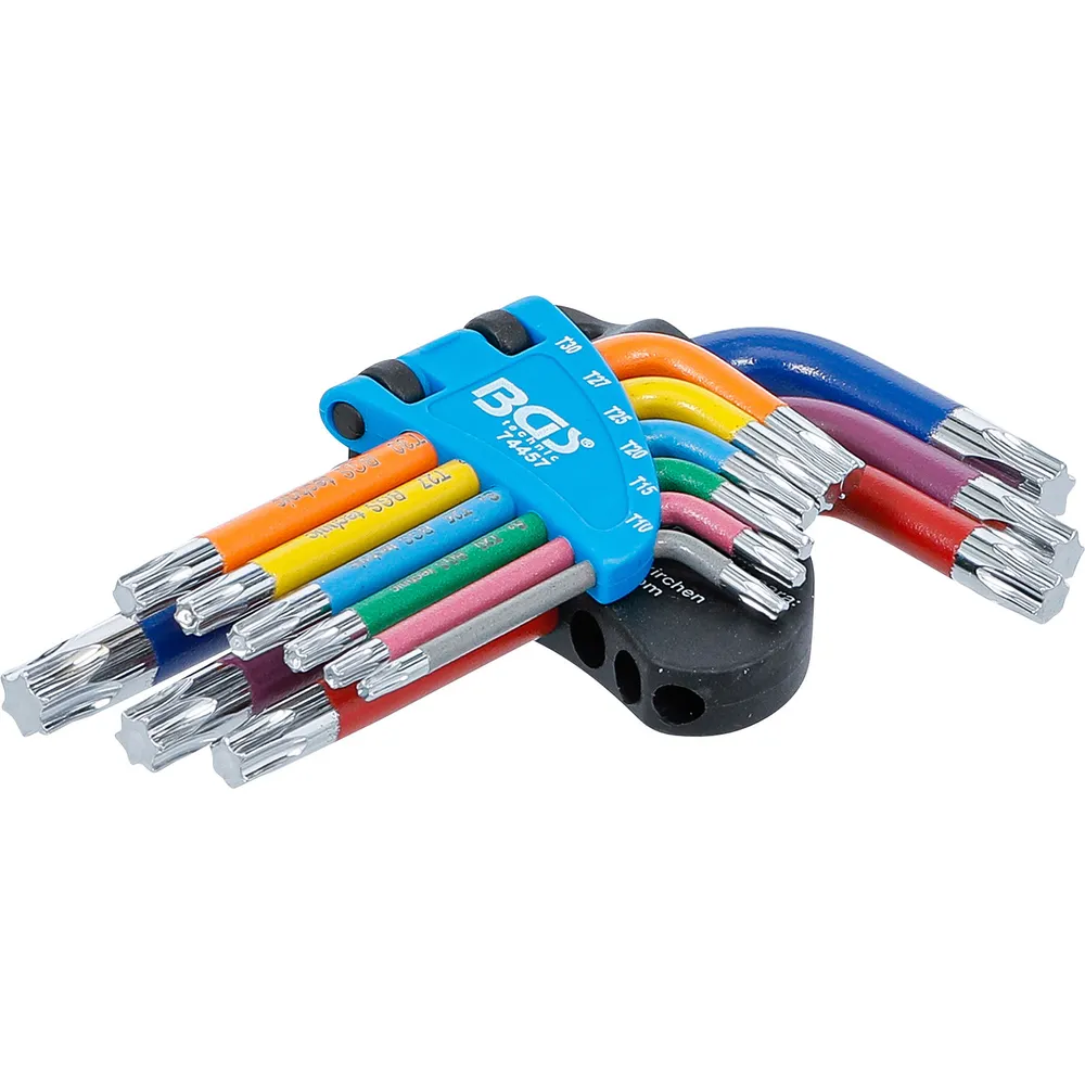 BGS Winkelschlüssel-Satz Multicolour kurz T-Profil (für Torx) T10 - T50 9tlg. - 74457