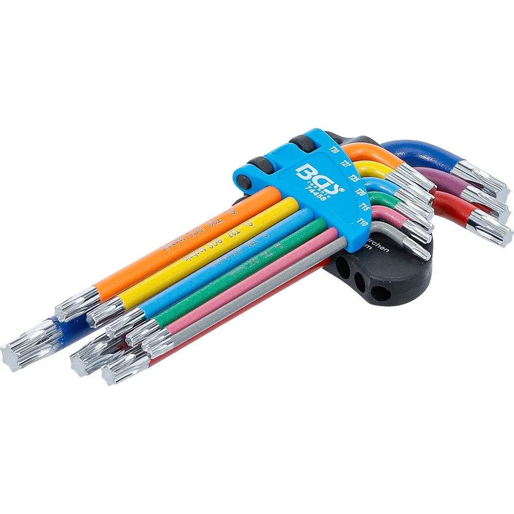 BGS Winkelschlüssel-Satz Multicolour T-Profil (für Torx) T10 - T50 9tlg. - 74458